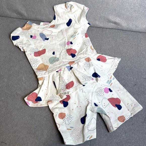 Dot Dot Smile Girls Toddler Short Sleeve Ruffle One Piece Shorts Romper 2T - Picture 4 of 4